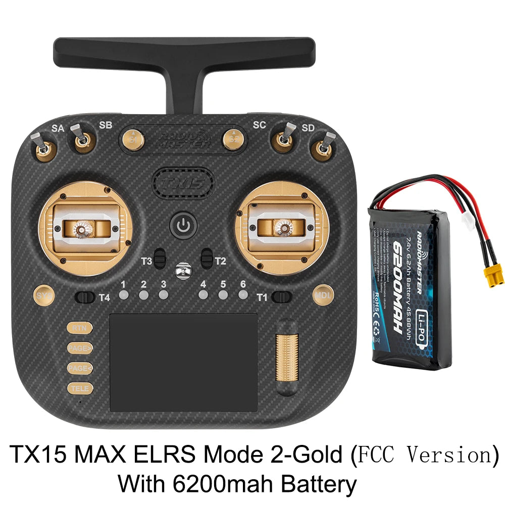 Radiomaster TX15 Max 3.5inch IPS Touchscreen Radio Controller ExpressLRS With AG02 CNC Hall Gimbal Built-in Gyro Microphone - Image 18
