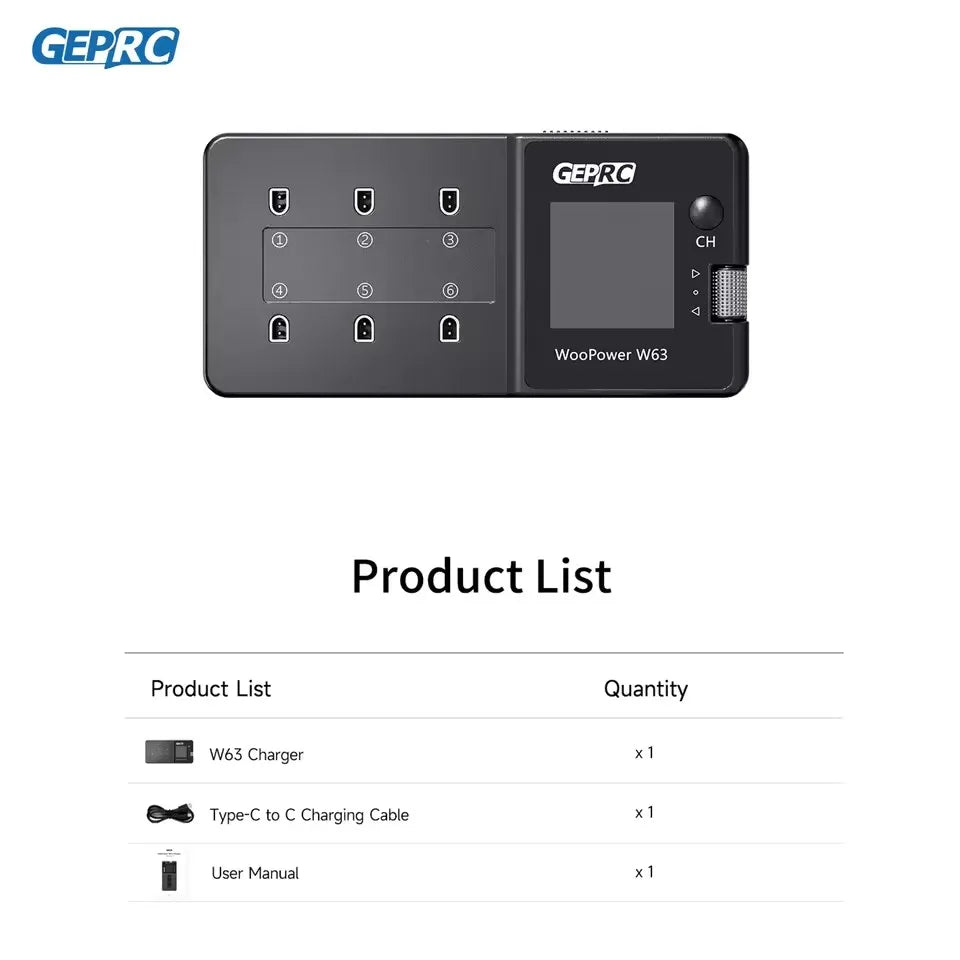 GEPRC WooPower W63 100w Smart Battery Charger Charged for LiPo LiHV LiFe Suit Short-circuit Protection FPV Quadcopter Drone RC - Image 5