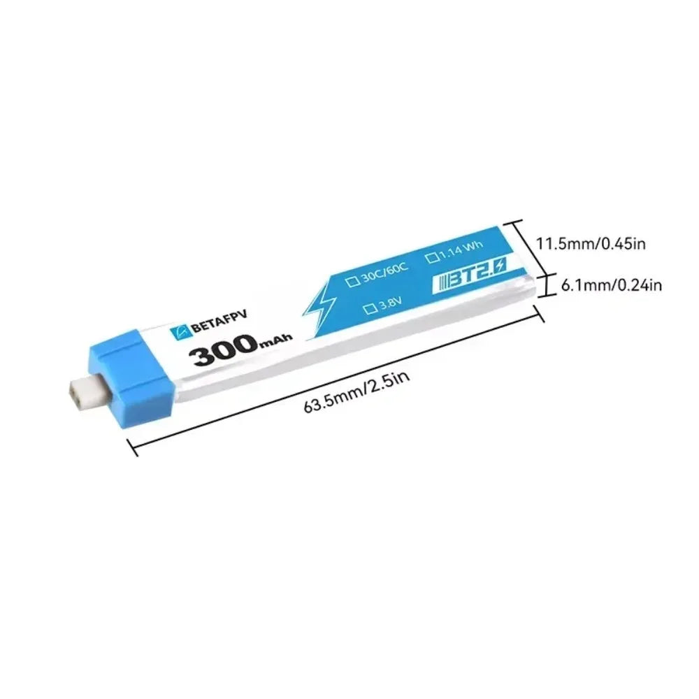 BETAFPV BT2.0 1S 300mAh Battery 3.8V 4.35V 30C/60C Lipo for Cetus FPV Googles Tiny Whoop Drone Meteor65 - Image 4