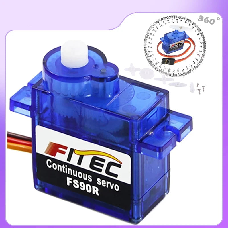 Feetech Mini FS90R Micro Servo 360 Degree Continuous Rotation RC Servo Motor 9g for Arduino Robotic Helicopter Airplane Boat DIY