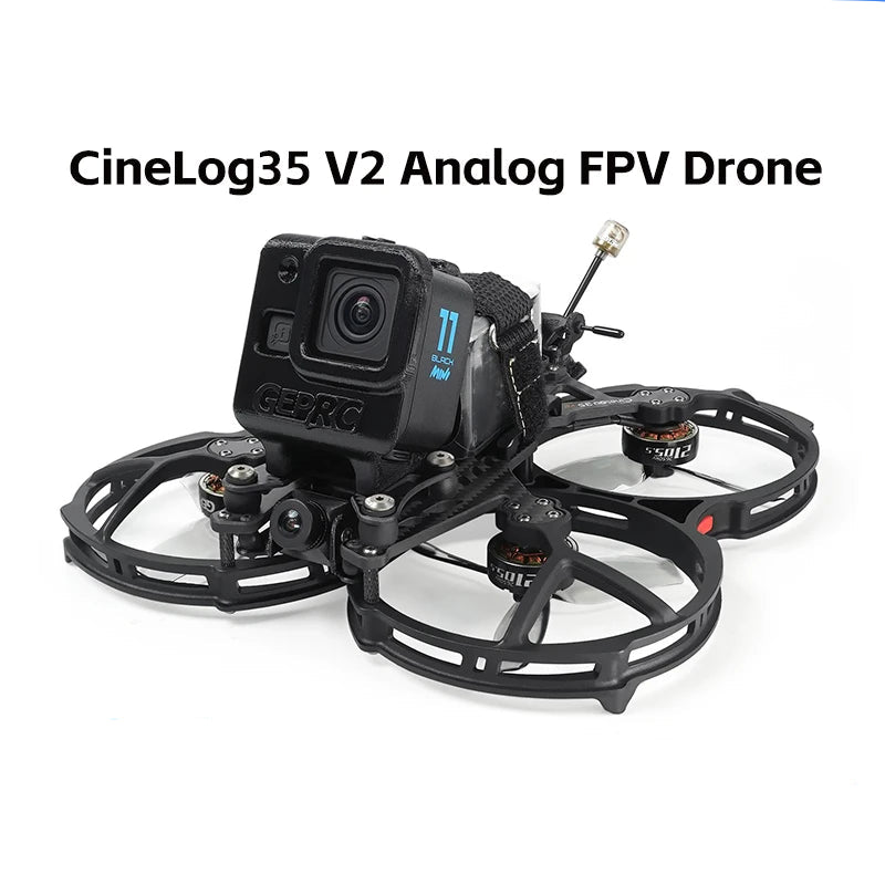 GEPRC Cinelog35 V2 Analog FPV Drone System 2105.5-2150KV VTX SPEEDX2 ICM 42688-P F722-45A AIO V2 RC Quadcopter Freestyle Drone