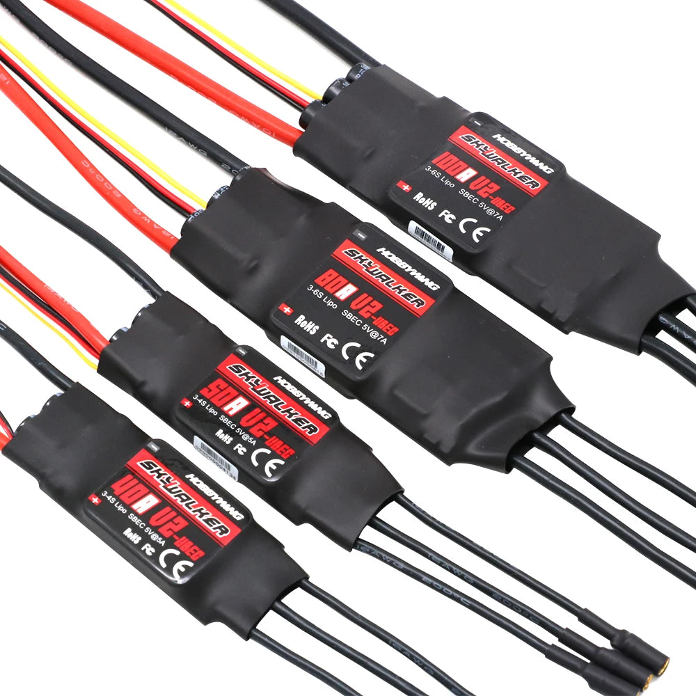 Hobbywing Skywalker 40A 50A 60A 80A 15A 20A 30A 100A 120A V2 130A160A ESC Speed Controller With UBEC For RC Airplanes Helicopter - Image 3