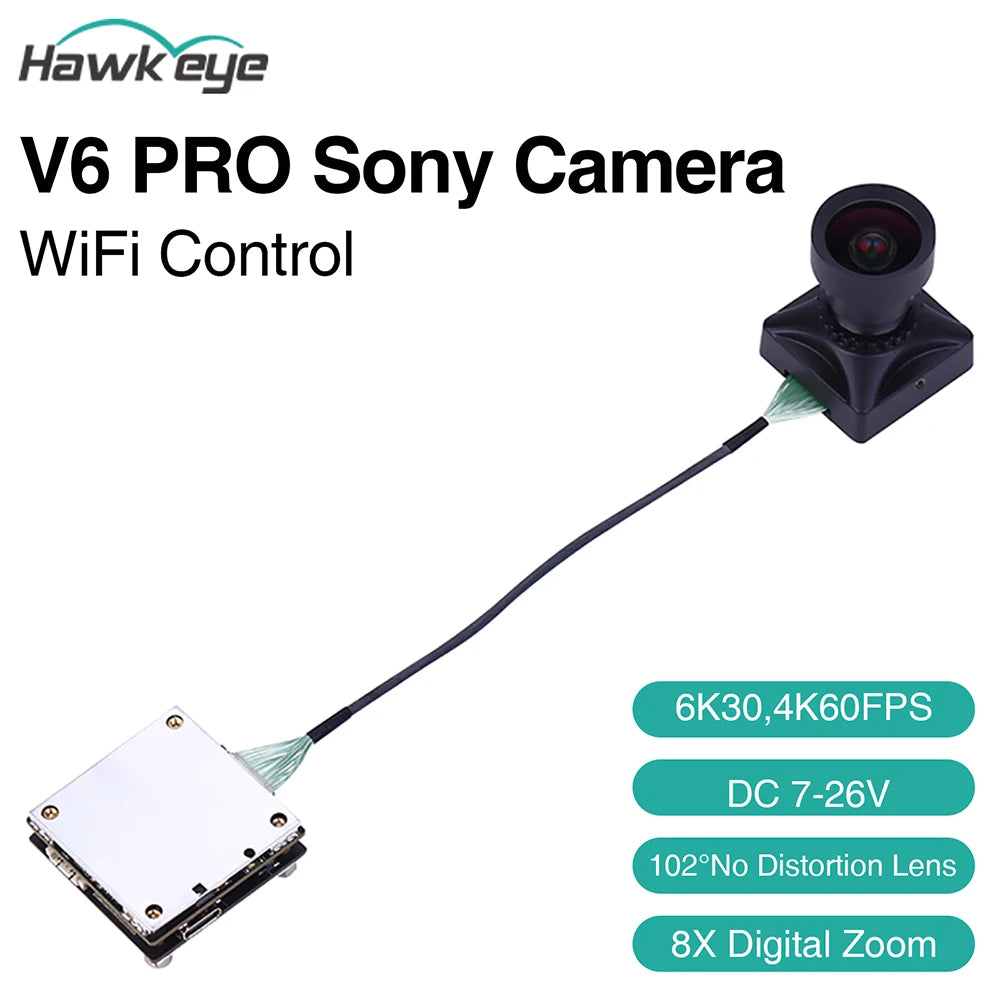 Hawkeye 6K Card Recorder Camera V6 PRO 1 INCH 20MP Camera WiFi control DC 7-26V 8X Digital zoom Multiple C-mount Housings - Image 6