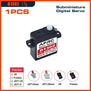 AFRC D1302 Subminiature Digital Servo 1.7g Coreless Motor for RC Plane Car 0.04ec Fast JST Plug or JR Connector Indoor 3D Flig