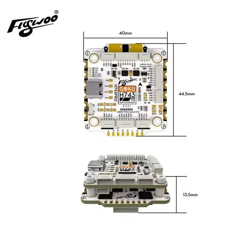 Flywoo GOKU H743 pro 32Bit Flight Controller 55A 128K 30x30 Stack with G55M AM32 4in1 ESC Plug&Play for Drone O4/O4 pro - Image 5