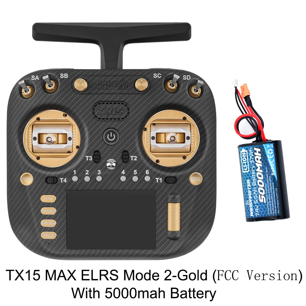 Radiomaster TX15 Max 3.5inch IPS Touchscreen Radio Controller ExpressLRS With AG02 CNC Hall Gimbal Built-in Gyro Microphone - Image 17