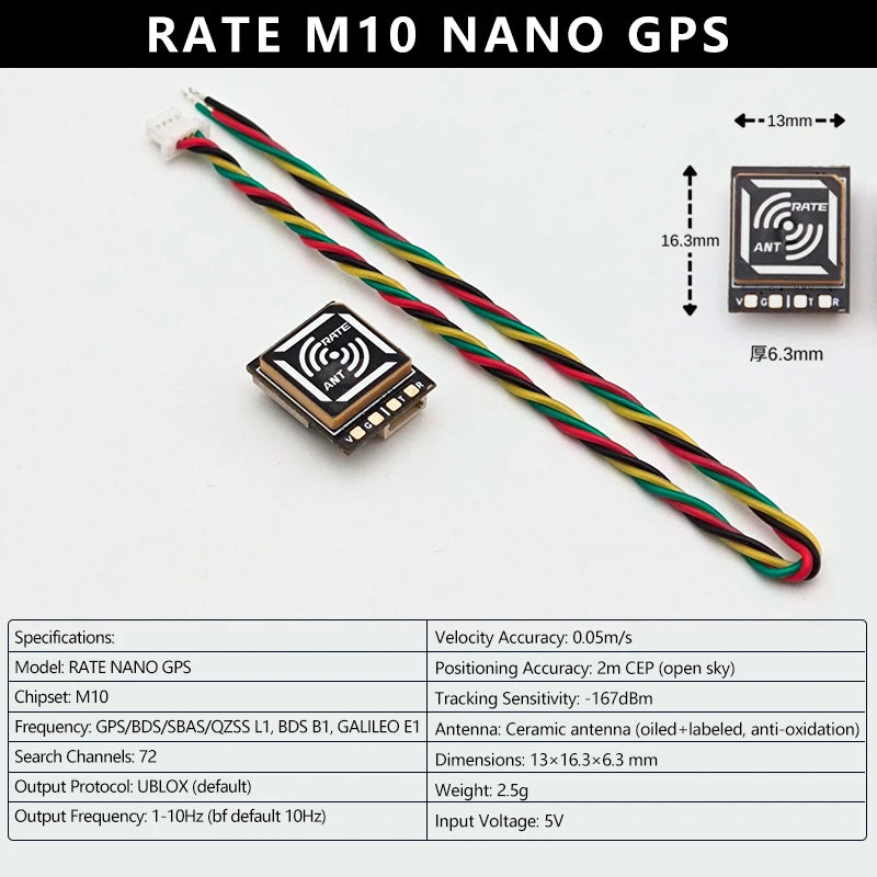 RATE M10 NANO GPS Module Mini High-Precision GPS For RC Airplane FPV Racing Long Range Drone Quadcopter Parts - Image 7