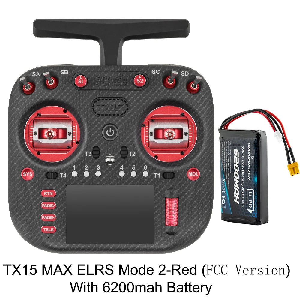 Radiomaster TX15 Max 3.5inch IPS Touchscreen Radio Controller ExpressLRS With AG02 CNC Hall Gimbal Built-in Gyro Microphone - Image 14