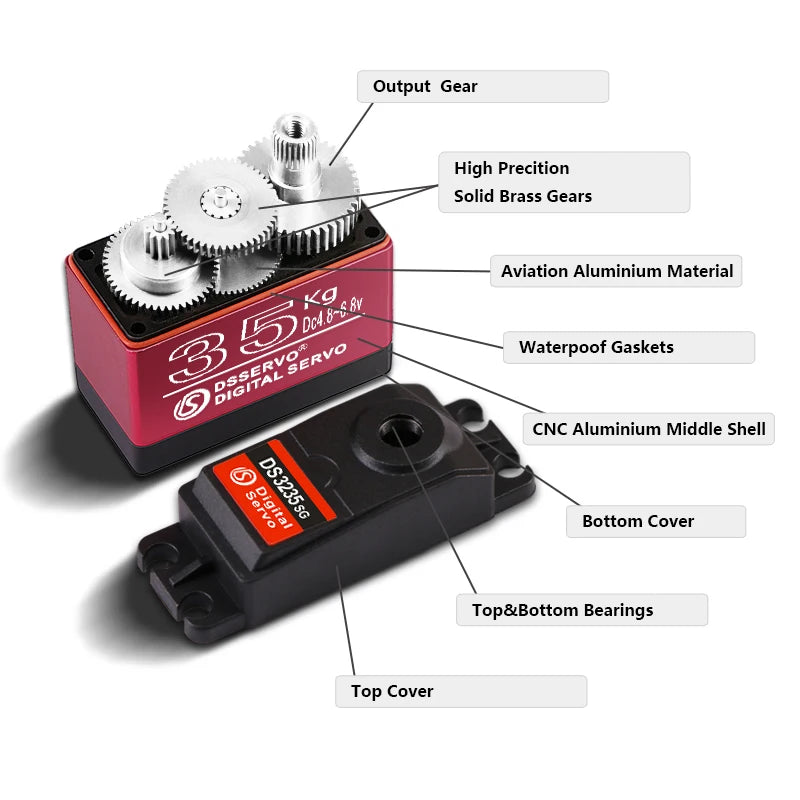 1X Waterproof Servo 20Kg 25Kg 30Kg 35Kg 40Kg High Speed servo Metal Gear Digital Servo RC Baja Servo For 1/8 1/10 Scale RC Cars - Image 2