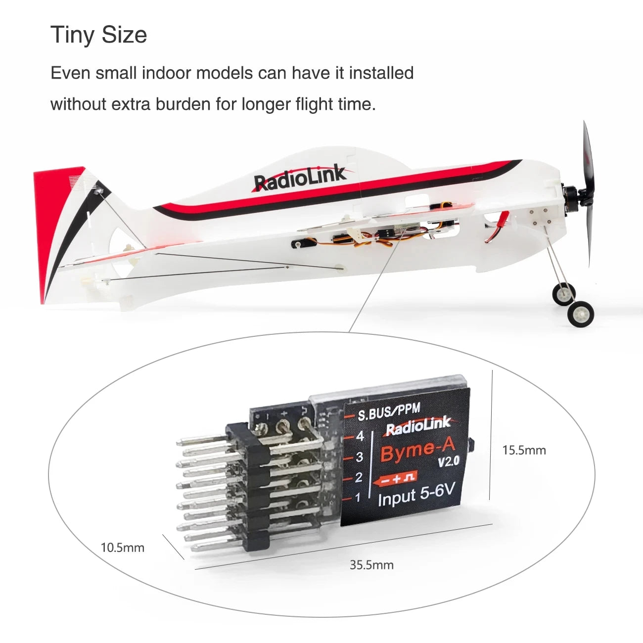 Radiolink Byme-A Byme-D Flight Controller Mini FC 3/5 Flight Mode with Gyro 3D for RC 3CH Plane 4CH Jet Airplane Straight Wing - Image 5