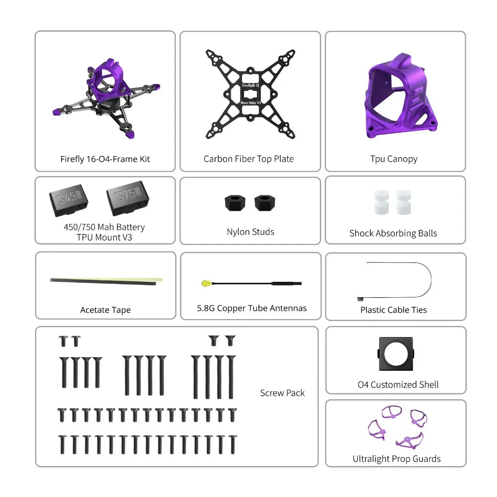 FLYWOO Firefly16/18 1S Nano Baby V3 Frame Kit, suitable for micro FPV drone DIY parts - Image 6