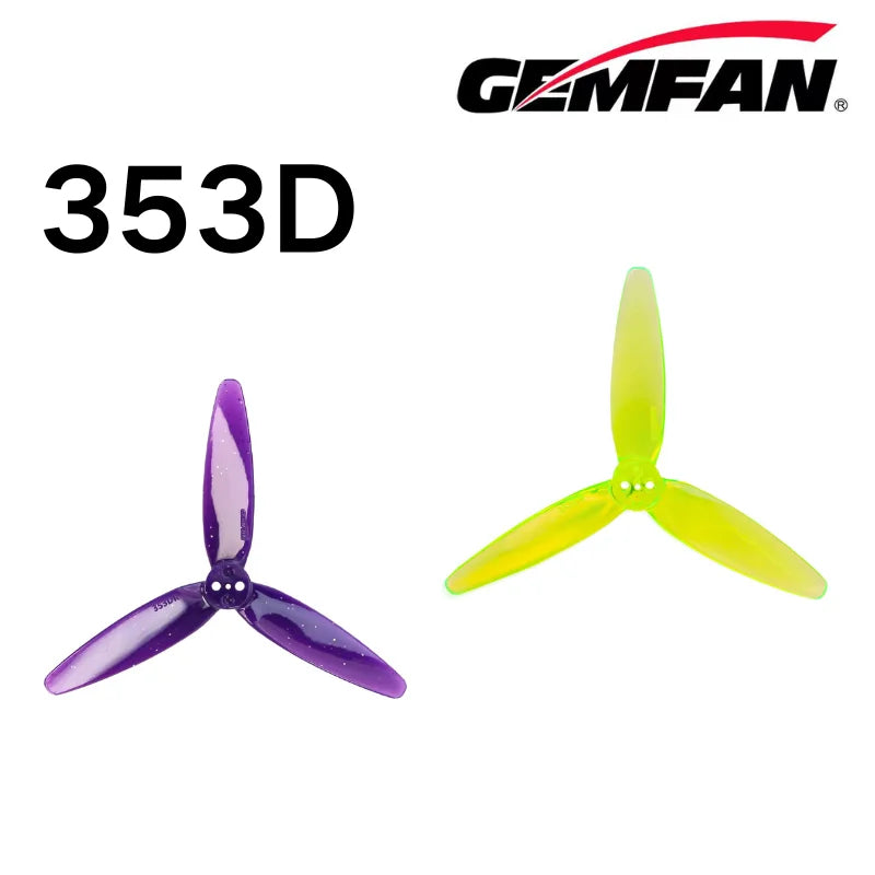 2Pairs Gemfan 353D 3D 3 Blade propeller 1.5mm 3 Holes For Small-sized Dual-rotor Freestyle Racing Drones - Image 2