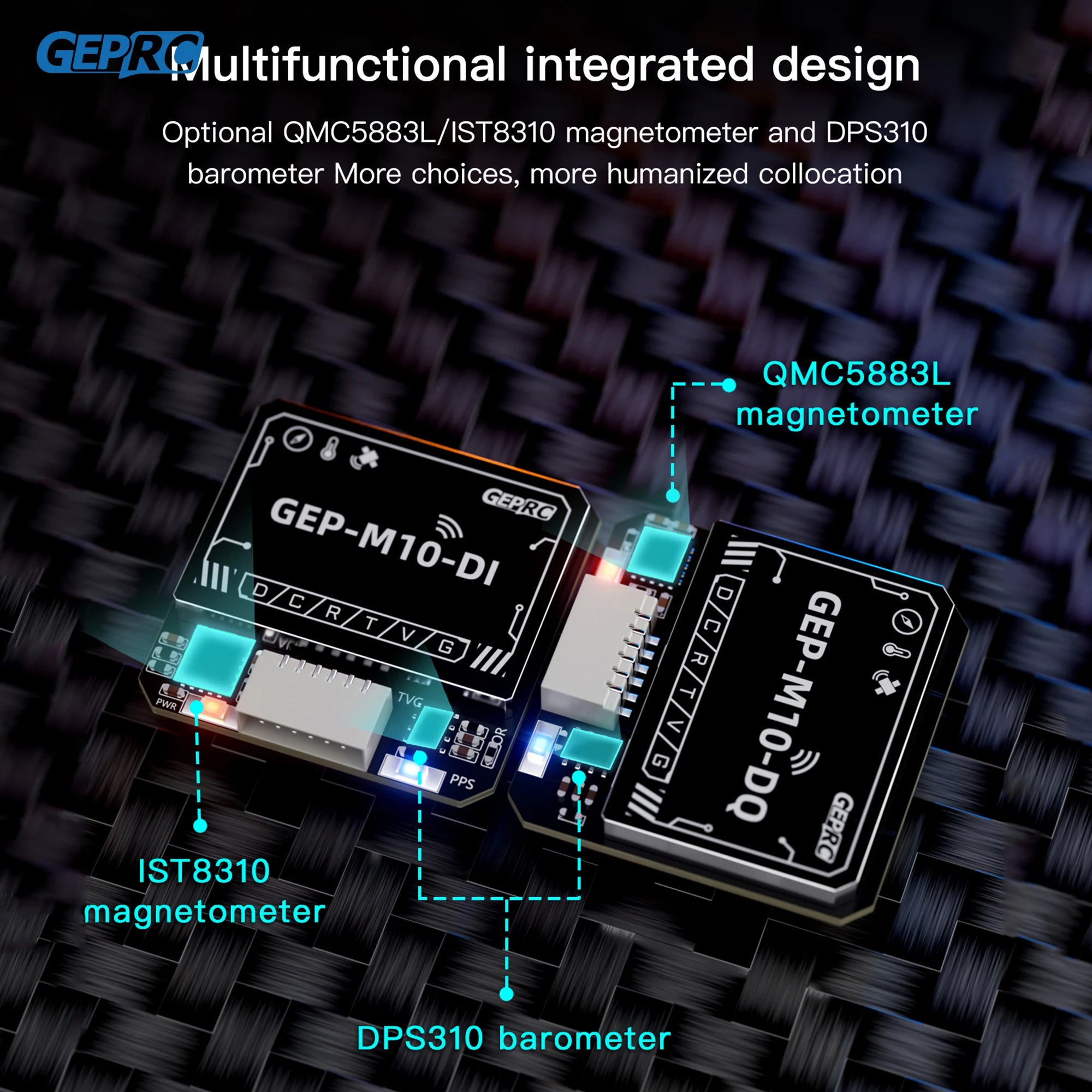 GEPRC GEP-M10 Series GPS Built-in Flash Chip QMC5883L Magnetometer DPS310 Barometer Accurate and Farad Capacitor for FPV Drone - Image 3