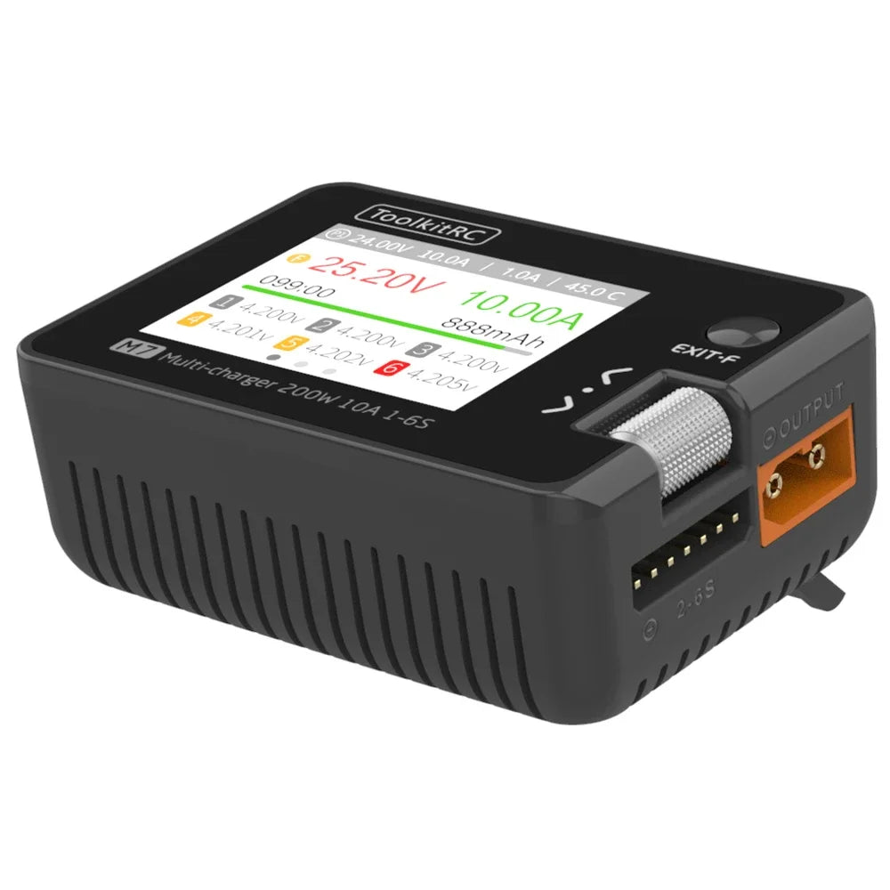 ToolkitRC M7 200W 10A DC Balance Charger Discharger for 1-6S Lipo Battery With Voltage Servo Checker ESC Tester Receiver LCD IPS - Image 5