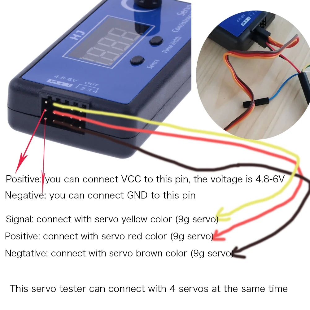 HJ Digital Servo Tester Portable ESC Consistency Control Tester for RC Helicopter Airplane Car RC Helicopter Tester Tool - Image 2