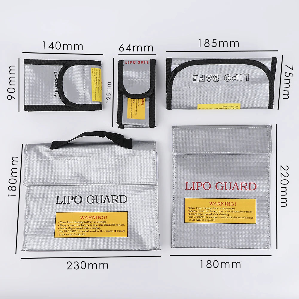 1Pc Silver RC LiPo Battery Safety Bag Fireproof Waterproof Explosion-proof Guard Charge Sack Practical Charging Protection - Image 6