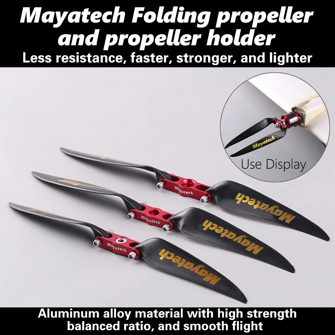 Mayatech 8MM Package for sale model aircraft metal folding propeller + folding nylon propeller fixed wing propeller clamp seat - Image 7