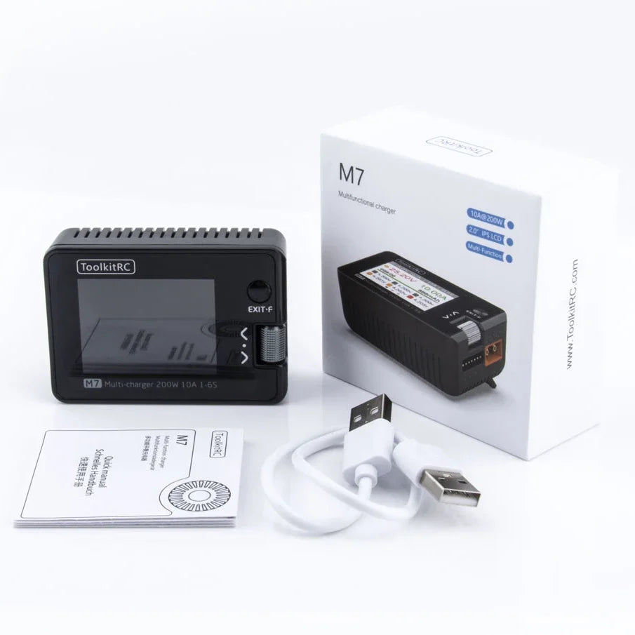 ToolkitRC M7 200W 10A DC Balance Charger Discharger for 1-6S Lipo Battery With Voltage Servo Checker ESC Tester Receiver LCD IPS - Image 3