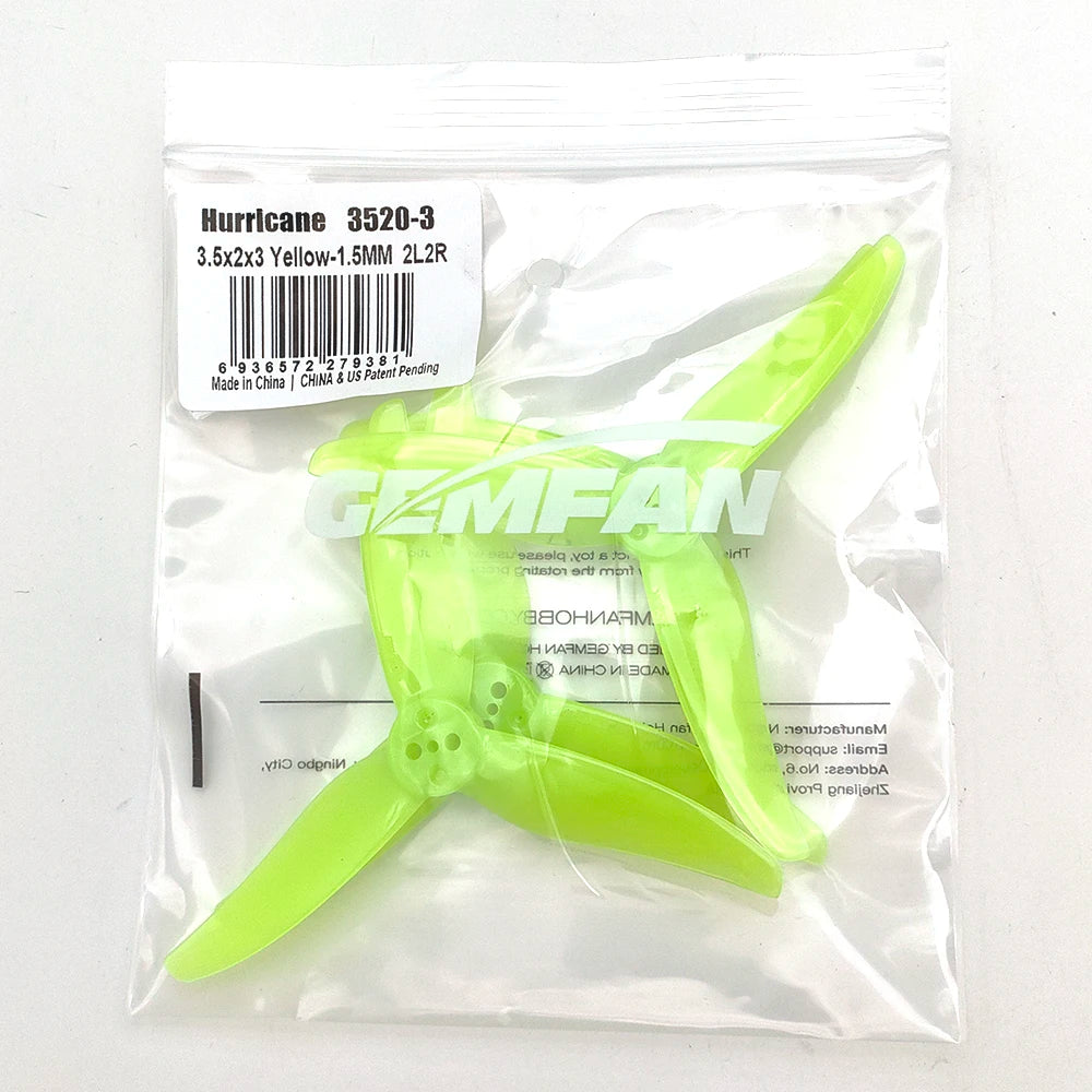 4pair Gemfan Hurricane 3520 3.5X2X3 3.5inch 3-Blade CW CCW PC Propeller for RC FPV Remote Control Racing Drones Parts DIY - Image 5